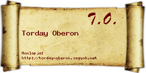 Torday Oberon névjegykártya